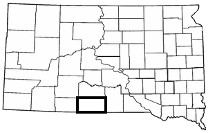 South Dakota Map highlighting Todd County.
