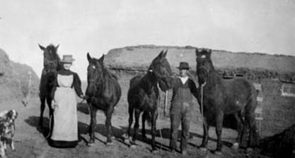 Mother, George, Horses, Dogs, 1911